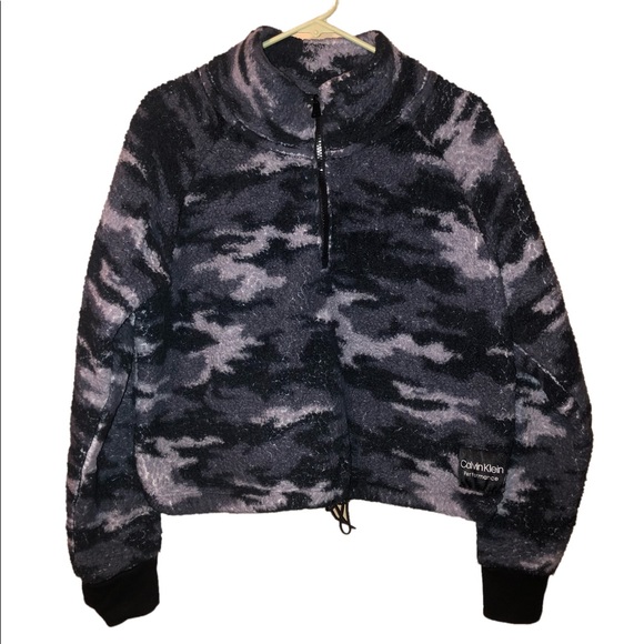 Calvin Klein Tops - Calvin Klein Sherpa 1/4 Zip Cropped Sweatshirt
